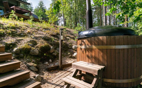 Hot Pool Cottage Iitu: Træ, Skov, Have, Hårdttræ, Bejdse, Bjælkehytte, Backyard, Garden Bygninger, Woodland