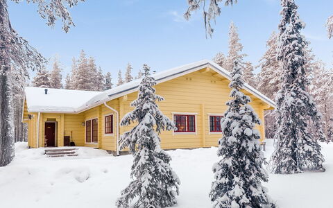 Sallan Panparkstie 14 B: Træ, Vinter, Sne, Hjem, Sommerhus, Fryser, Sidespor, Bjælkehytte, Is