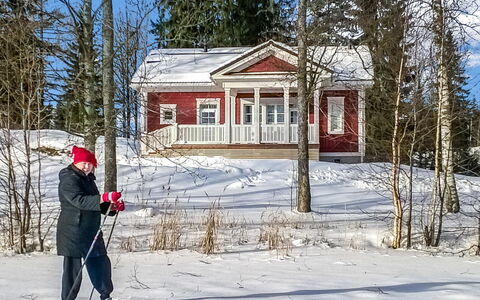 Villa Urho: Træ, Hjem, Kompositmateriale, Dør, Sommerhus, Skygge, Sidespor, Hårdttræ, Bejdse