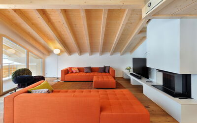 Kronenmatte 12 a 162.1: Bygning, Couch, Træ, Komfort, Indretning, Orange, Stue, Etage, Studio Couch, Gulvbelægning