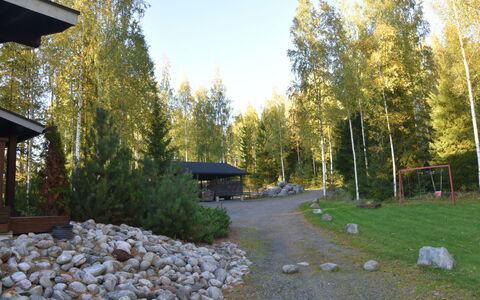 Villa Miestamo: Skov, Have, Skygge, Lund, Woodland, Landscaping, Lærk